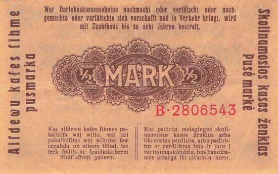 ro. 464 B 1/2 Mark 1918